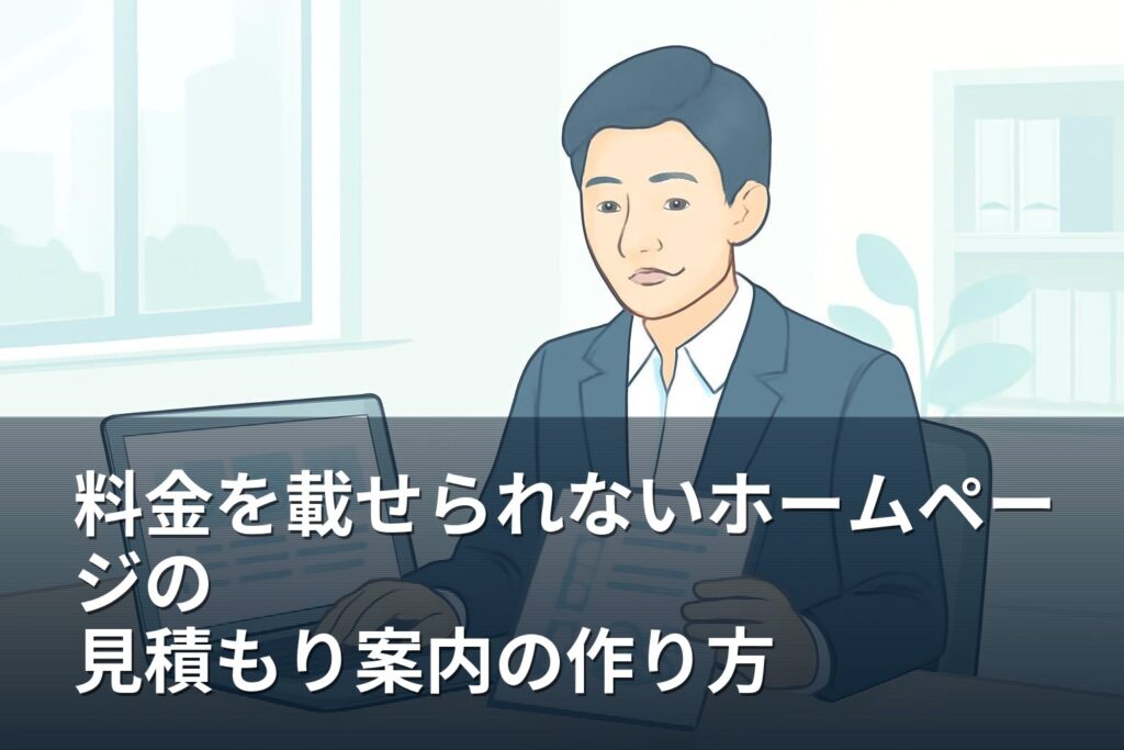 山梨の事業者向け｜料金を載せられないホームページの見積もり案内
