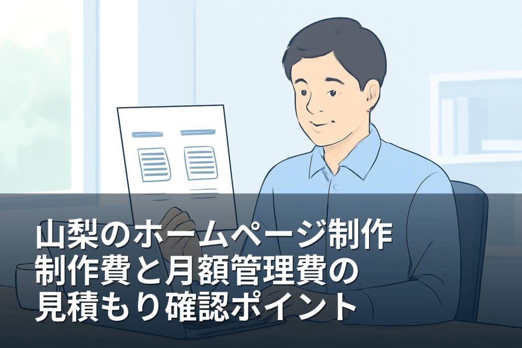 山梨のホームページ制作｜制作費と月額管理費の見積もり確認ポイント