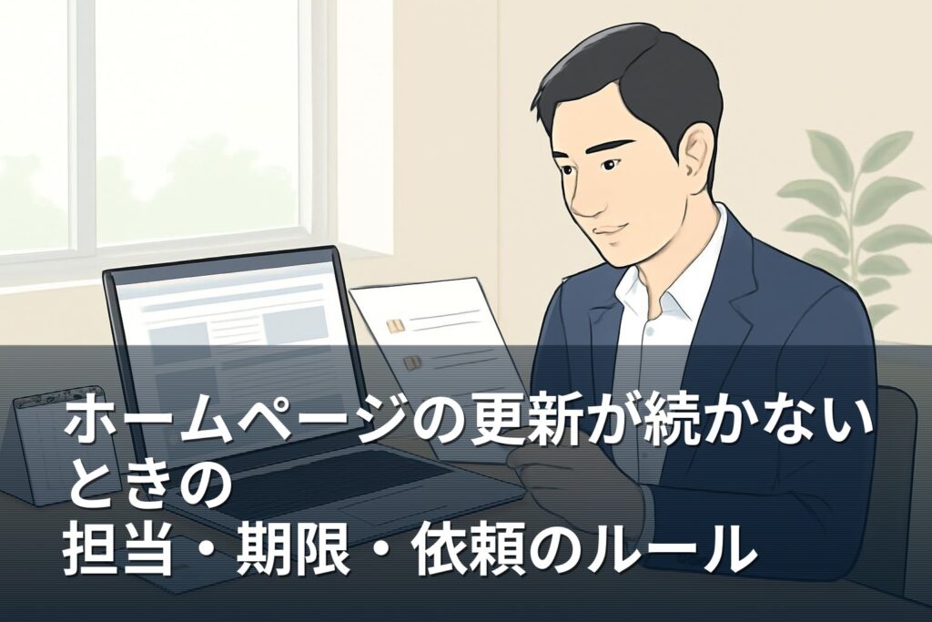 ホームページの更新が続かないときに決めたい担当・期限・依頼のルール