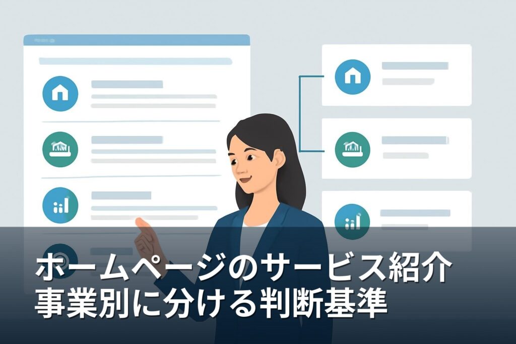 ホームページのサービス紹介は分けるべき？事業別ページを作る判断基準