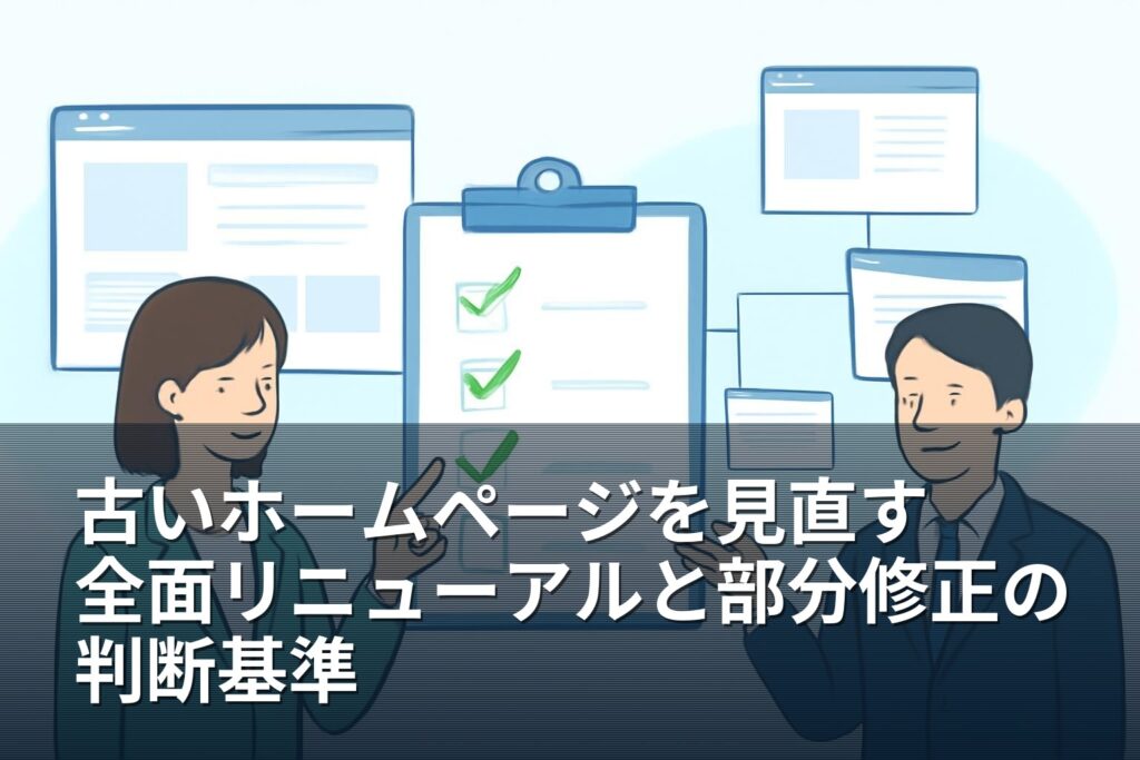 ホームページが古いと感じたら？全面リニューアルと部分修正の判断基準