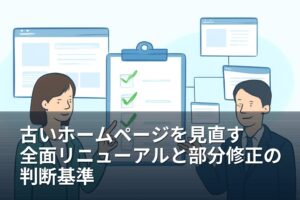 ホームページが古いと感じたら？全面リニューアルと部分修正の判断基準