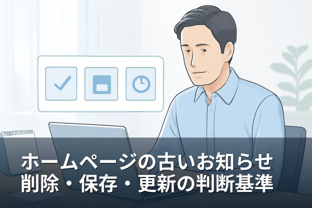 ホームページの古いお知らせは削除すべき？掲載終了・保存・更新の判断基準