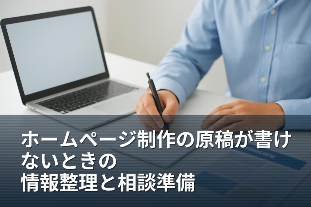 ホームページ制作の原稿が書けないときに整理したい情報と相談の準備