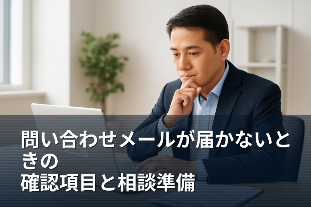 ホームページの問い合わせメールが届かないときの確認項目と相談準備