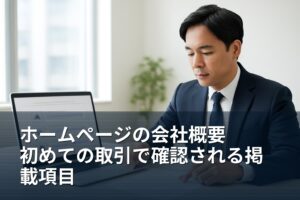 ホームページの会社概要の書き方｜初めての取引で確認される掲載項目