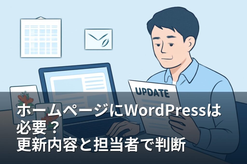 ホームページにWordPressは必要？更新内容と担当者で導入判断