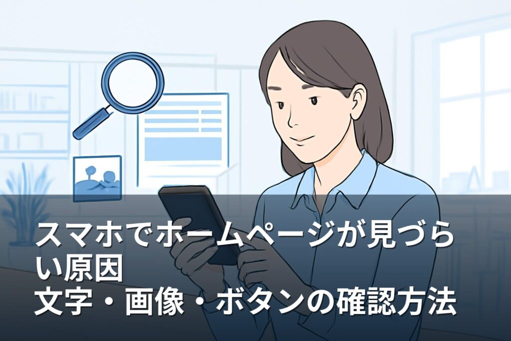 スマホでホームページが見づらい原因は？文字・画像・ボタンの確認方法