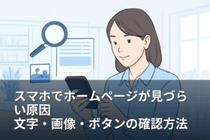 スマホでホームページが見づらい原因は？文字・画像・ボタンの確認方法